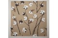 Panel poduszkowy - kwiaty bawełny na beżowym tle
