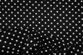 Bawełna - czarne tło, białe kropki 7 mm