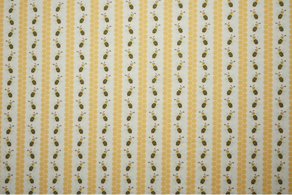 Tkanina dekoracyjna - paski pszczółek