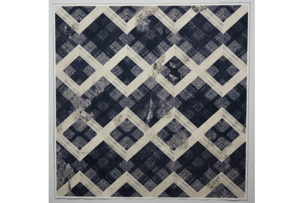 Panel poduszkowy - geometryczny wzór, granatowo-beżowy