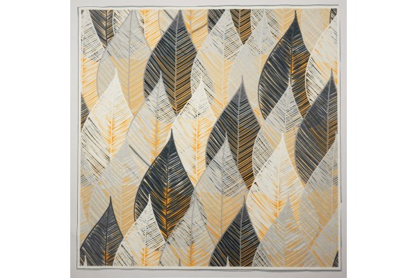 Panel poduszkowy - szaro-złote liście