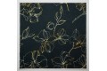 Panel poduszkowy - złote kwiaty na czarnym tle