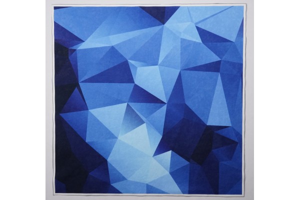 Panel poduszkowy - niebieski wzór 3d