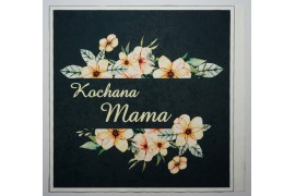 Panel poduszkowy - kwiaty z napisem kochana mama