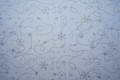 Organtyna - srebrne śnieżynki, chabrowe tło