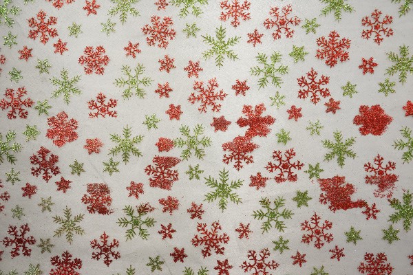 Organtyna - kolorowe śnieżynki na białym tle