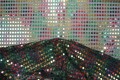 Tkanina dekoracyjna - kolorowe kropki, turkusowy podkład