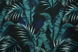 Tkanina wodoodporna – zielono-niebieskie liście