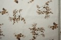Bawełna haftowana - brązowe kwiatki