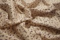 Tkanina sukienkowa - brązowe kwiatki na beżowym tle