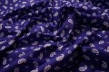 Tkanina sukienkowa - paisley, jasnogranatowe tło