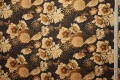 Tkanina zasłonowa - złoto-brązowe kwiaty