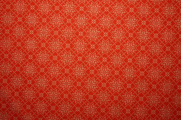 Tkanina świąteczna - czerwono-beżowe gwiazdki