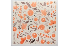 Panel poduszkowy - łososiowe pastelowe kwiatki 1