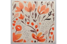 Panel poduszkowy - łososiowe pastelowe kwiatki 2