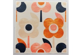 Panel poduszkowy - łososiowe pastelowe kwiatki 3