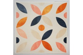 Panel poduszkowy - łososiowe pastelowe listki 2
