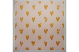 Panel poduszkowy - złote serca na różowym tle