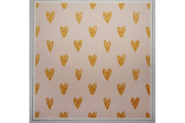 Panel poduszkowy - złote serca na różowym tle