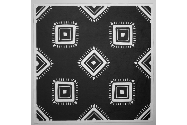 Panel poduszkowy - aztecki wzór na czarnym tle
