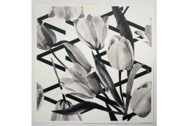 Panel poduszkowy - szaro-czarne tulipany