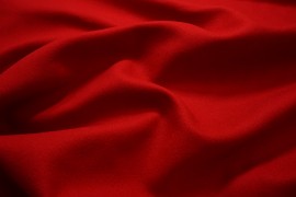 Tkanina wełniana - czerwona z flizeliną