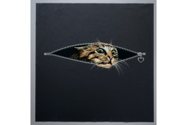 Panel poduszkowy - kot na ciemnoszarym tle