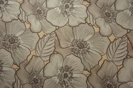 Tkanina zasłonowa - beżowe kwiaty