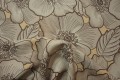 Tkanina zasłonowa - beżowe kwiaty