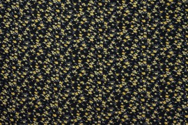 Tkanina sukienkowa - drobne żółte kwiaty
