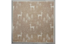 Panel poduszkowy - białe jelenie na beżowym tle