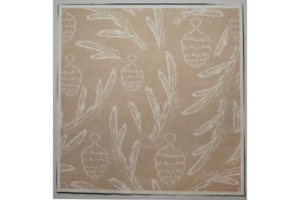 Panel poduszkowy - białe gałązki na beżowym tle