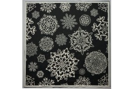 Panel poduszkowy - płatki śniegu na czarnym tle