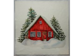 Panel poduszkowy - duży, czerwony domek