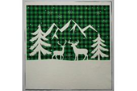 Panel poduszkowy - jelenie na zielonej kratce