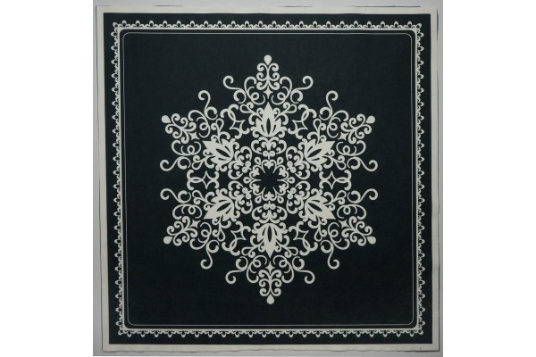 Panel poduszkowy - śnieżynka na czarnym tle