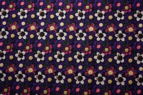 Tkanina ogrodowa - fioletowe kwiatki