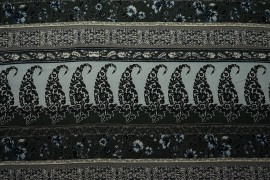 Tkanina wiskozowa w oliwkowo-niebieski wzór