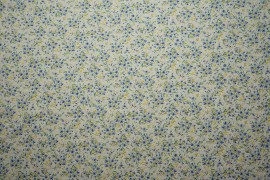 Bawełna perkal - drobne, jeansowe kwiatki