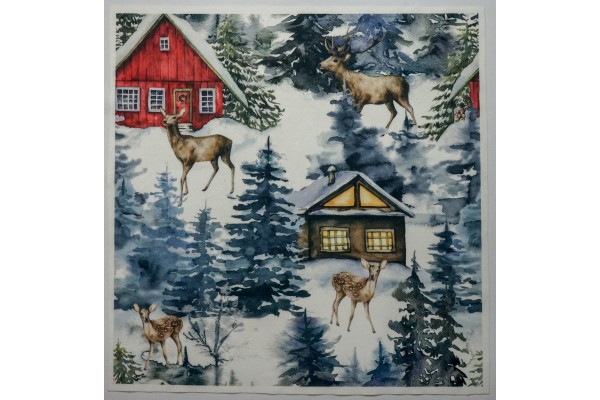 Panel poduszkowy - świąteczne chatki