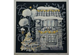 Panel poduszkowy - świąteczny domek