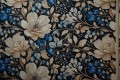 Tkanina ogrodowa wodoodporna - kwiaty na granatowym tle