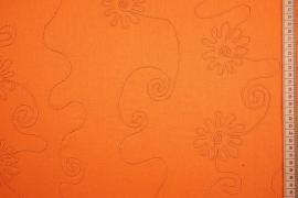 Len z wiskozą haftowany w kolorze pomarańczowym