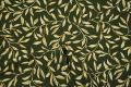 Tkanina sukienkowa - liście na zielonym tle