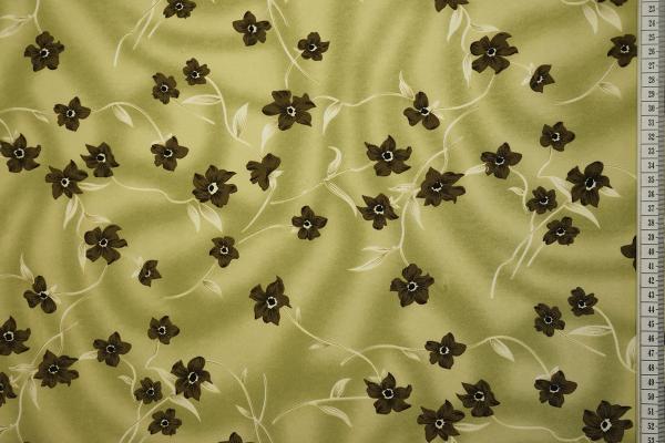Tkanina sukienkowa - oliwkowe kwiaty