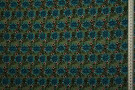 Tkanina sukienkowa - turkusowe kwiatki