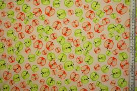 Tkanina sukienkowa w kolorowe jabłka
