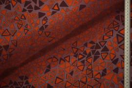 Tkanina sukienkowa w pomarańczowe trójkąty
