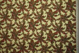 Bawełna popelina - kwiaty na kremowym tle
