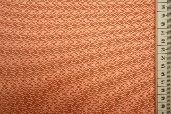 Bawełna drukowana - pomarańczowy symetryczny wzór